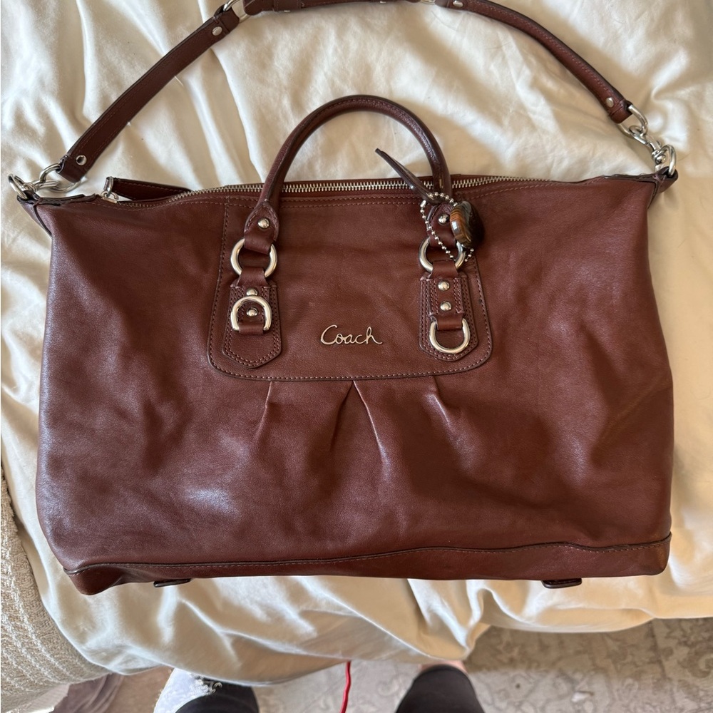 Vintage Coach Large Ashley brown leather satchel F15447